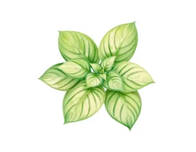 AI-generated watercolor illustration of Hosta 'Obsession' (not a photograph)
