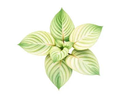 AI-generated watercolor illustration of Hosta 'Oh My Heart' (not a photograph)