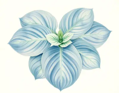 AI-generated watercolor illustration of Hosta 'Ohh! Valeria' (not a photograph)