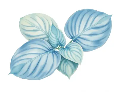 AI-generated watercolor illustration of Hosta 'OHS Love in the Mist' (not a photograph)