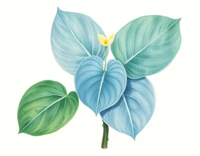 AI-generated watercolor illustration of Hosta 'Okobaji' (not a photograph)