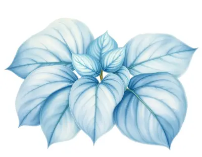 AI-generated watercolor illustration of Hosta 'Old Smoky' (not a photograph)