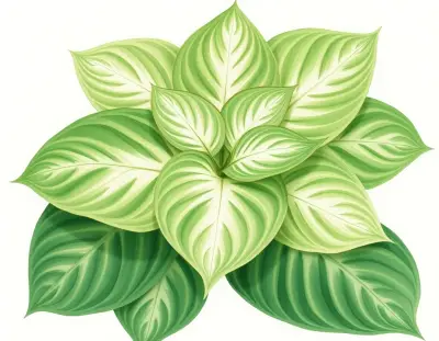 AI-generated watercolor illustration of Hosta 'One Man's Treasure' (not a photograph)