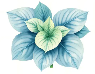 AI-generated watercolor illustration of Hosta 'OOME' (not a photograph)