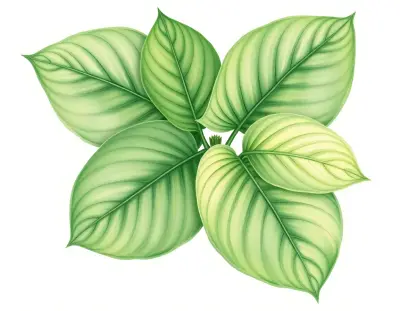 AI-generated watercolor illustration of Hosta 'Oracle' (not a photograph)