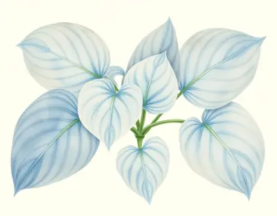 AI-generated watercolor illustration of Hosta 'Osprey' (not a photograph)
