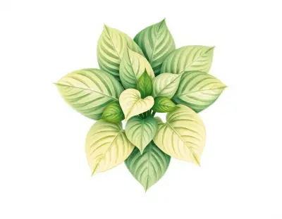 AI-generated watercolor illustration of Hosta 'Otome-no-ka' (not a photograph)