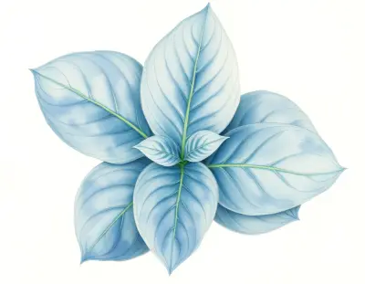 AI-generated watercolor illustration of Hosta 'Outrigger' (not a photograph)