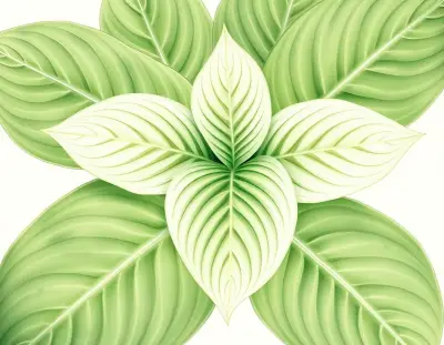 AI-generated watercolor illustration of Hosta 'Over the Moon' (not a photograph)