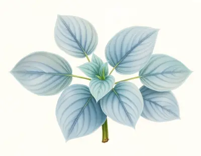 AI-generated watercolor illustration of Hosta 'Over the Waves' (not a photograph)