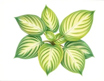 AI-generated watercolor illustration of Hosta 'Oxheart' (not a photograph)