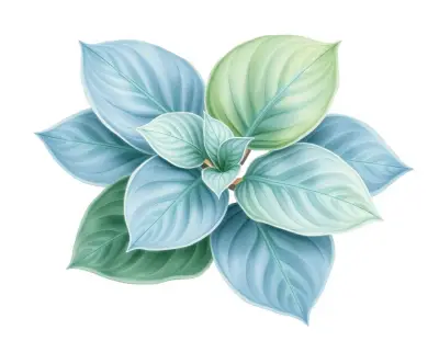 AI-generated watercolor illustration of Hosta 'Pacific Blue Edger' (not a photograph)