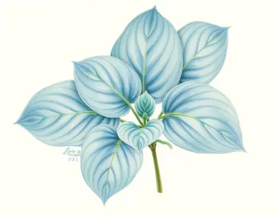 AI-generated watercolor illustration of Hosta 'Pagoda' (not a photograph)