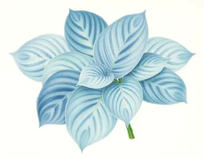 AI-generated watercolor illustration of Hosta 'Palace Guard' (not a photograph)