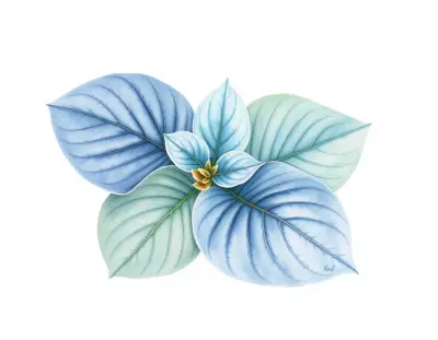 AI-generated watercolor illustration of Hosta 'Papa's Gold' (not a photograph)