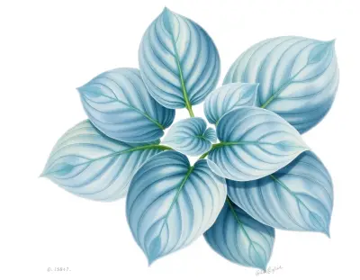 AI-generated watercolor illustration of Hosta 'Parisian Silk' (not a photograph)