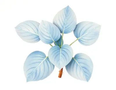 AI-generated watercolor illustration of Hosta 'Party Popper' (not a photograph)