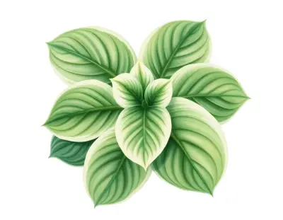 AI-generated watercolor illustration of Hosta 'Pat Raeder' (not a photograph)