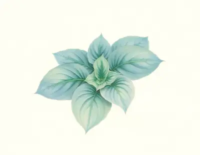 AI-generated watercolor illustration of Hosta 'Patricia' (not a photograph)