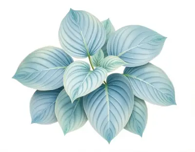 AI-generated watercolor illustration of Hosta 'Patriot Colors' (not a photograph)