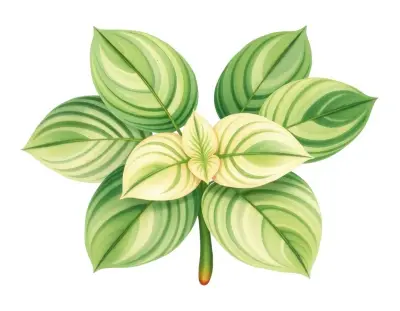 AI-generated watercolor illustration of Hosta 'Patriot Games' (not a photograph)