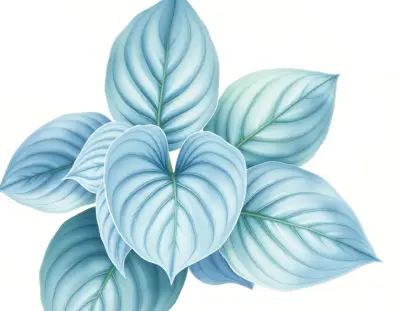 AI-generated watercolor illustration of Hosta 'Paul Bunyan' (not a photograph)