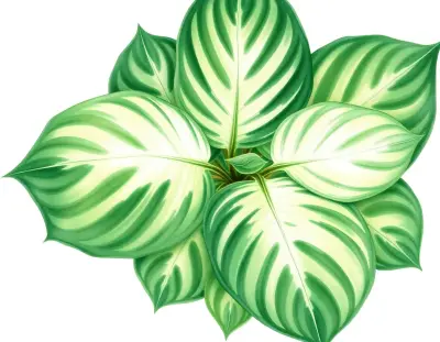 AI-generated watercolor illustration of Hosta 'Pea Pod' (not a photograph)