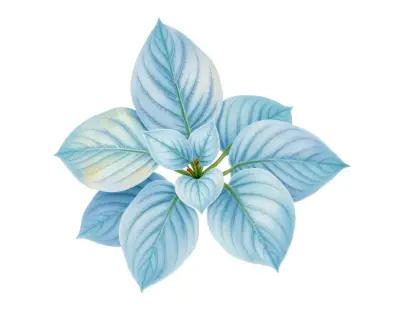 AI-generated watercolor illustration of Hosta 'Pearl Necklace' (not a photograph)