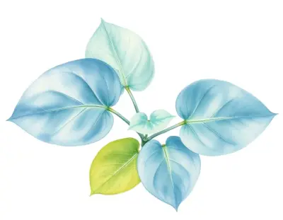 AI-generated watercolor illustration of Hosta 'Peek-A-Boo' (not a photograph)