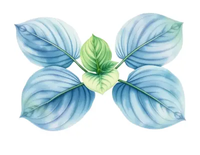 AI-generated watercolor illustration of Hosta 'Pert' (not a photograph)