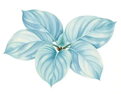 AI-generated watercolor illustration of Hosta 'Petticoat Junction' (not a photograph)