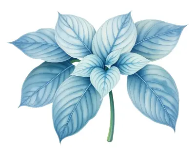 AI-generated watercolor illustration of Hosta 'Pewter Frost' (not a photograph)