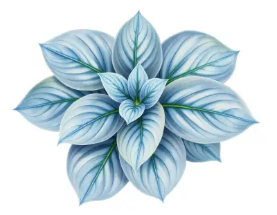AI-generated watercolor illustration of Hosta 'Pewter Platter' (not a photograph)