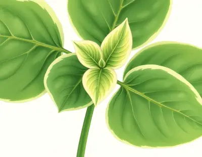 AI-generated watercolor illustration of Hosta 'Pied Piper' (not a photograph)