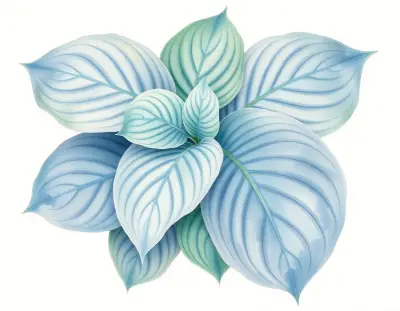 AI-generated watercolor illustration of Hosta 'Piedmont Honey' (not a photograph)