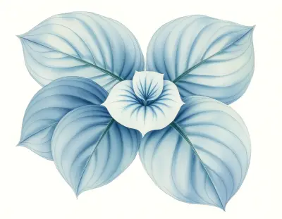 AI-generated watercolor illustration of Hosta 'Piedmont Special' (not a photograph)