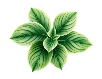 AI-generated watercolor illustration of Hosta 'Pillow Talk' (not a photograph)