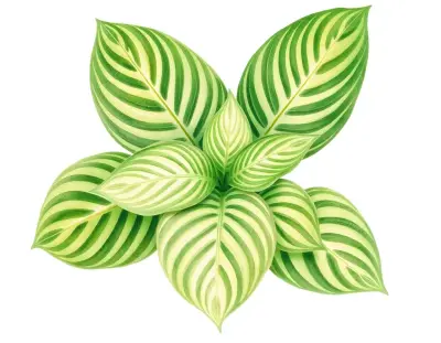 AI-generated watercolor illustration of Hosta 'Pineapple Poll' (not a photograph)