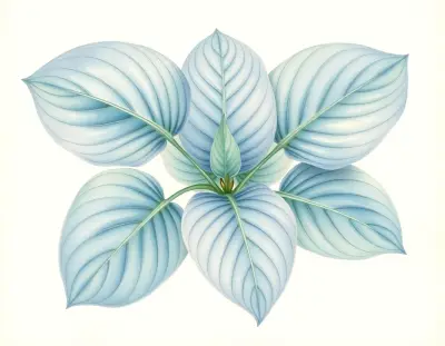 AI-generated watercolor illustration of Hosta 'Pineapple Upsidedown Cake' (not a photograph)