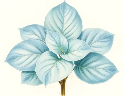 AI-generated watercolor illustration of Hosta 'Pinky' (not a photograph)