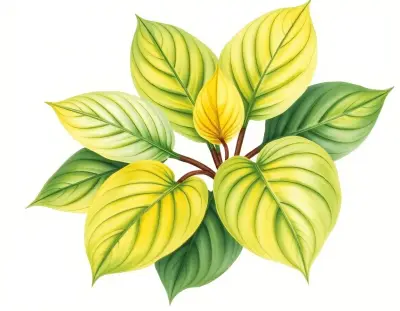 AI-generated watercolor illustration of Hosta 'Pistachio Glow' (not a photograph)