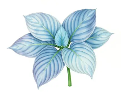 AI-generated watercolor illustration of Hosta 'Pit Bull' (not a photograph)