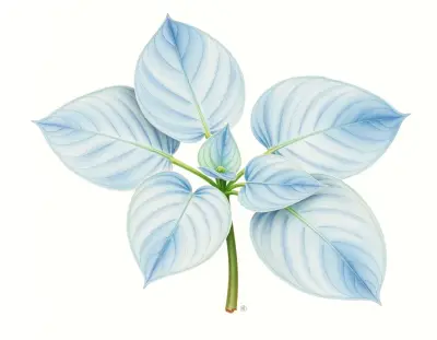 AI-generated watercolor illustration of Hosta 'Pixie Moonstone' (not a photograph)
