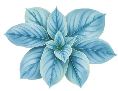 AI-generated watercolor illustration of Hosta 'Pluto' (not a photograph)