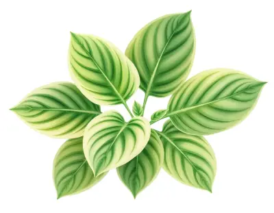 AI-generated watercolor illustration of Hosta 'Polish Prince' (not a photograph)