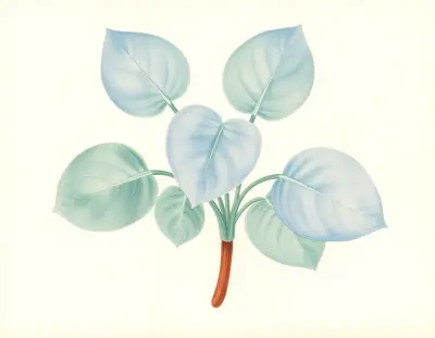AI-generated watercolor illustration of Hosta 'Popo' (not a photograph)