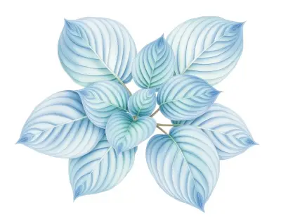 AI-generated watercolor illustration of Hosta 'Pounamu' (not a photograph)
