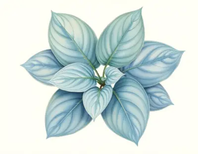 AI-generated watercolor illustration of Hosta 'Prairie Dawn' (not a photograph)