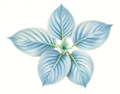 AI-generated watercolor illustration of Hosta 'Prairie Rainbow' (not a photograph)