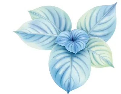 AI-generated watercolor illustration of Hosta 'Prairie Sky' (not a photograph)